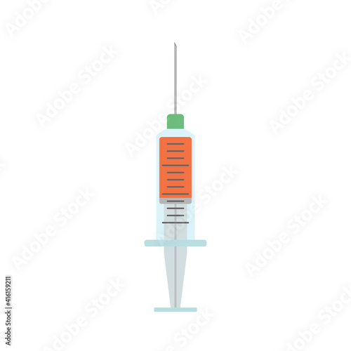 Syringe icons, coronavirus vaccine. Flat style. Illustrations.