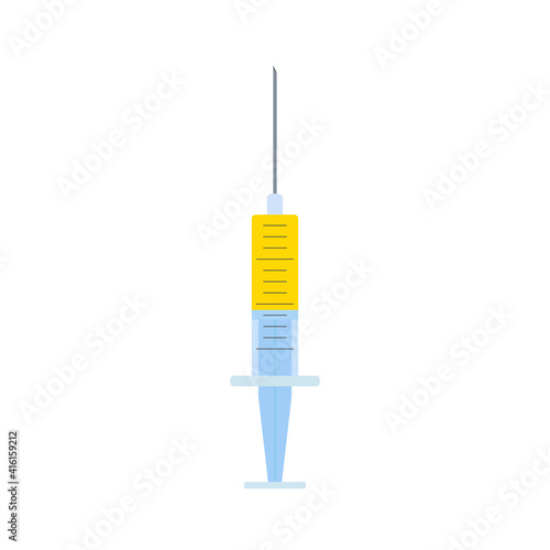 Syringe icons, coronavirus vaccine. Flat style. Illustrations.