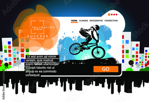 Sport concept for internet banners, social media banners, headers of websites, vector illustration 