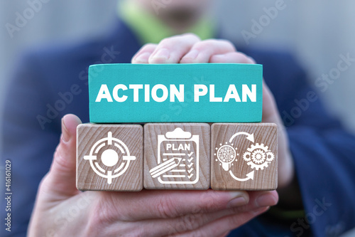Concept of action plan. Business strategy.