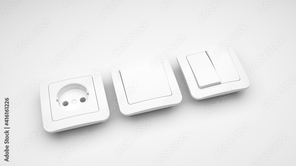 Electrical plugs, original 3d rendering Electrical plugs, original 3d rendering