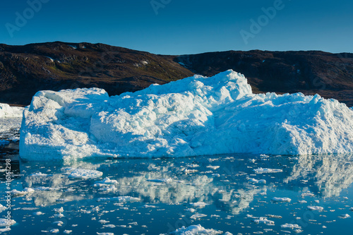 Greenland. Eqip Sermia. Icebergs and brash ice. photo