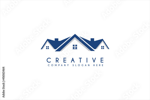 simple modern home, house or real estate logo design vector illustration