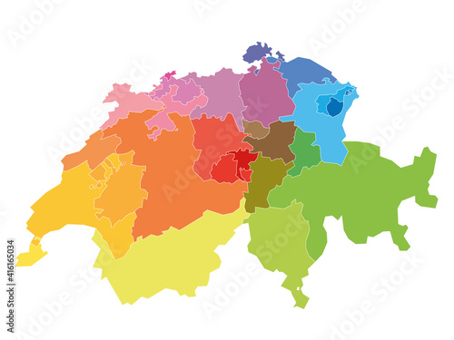 Switzerland - map of cantons