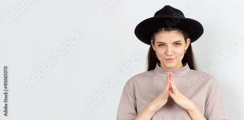 Girl scheming evil plan twiddle fingers smirking desire thinking excellent idea how rule world look aside pondering, devious woman have wonderful sheme how trick prank friend, white background