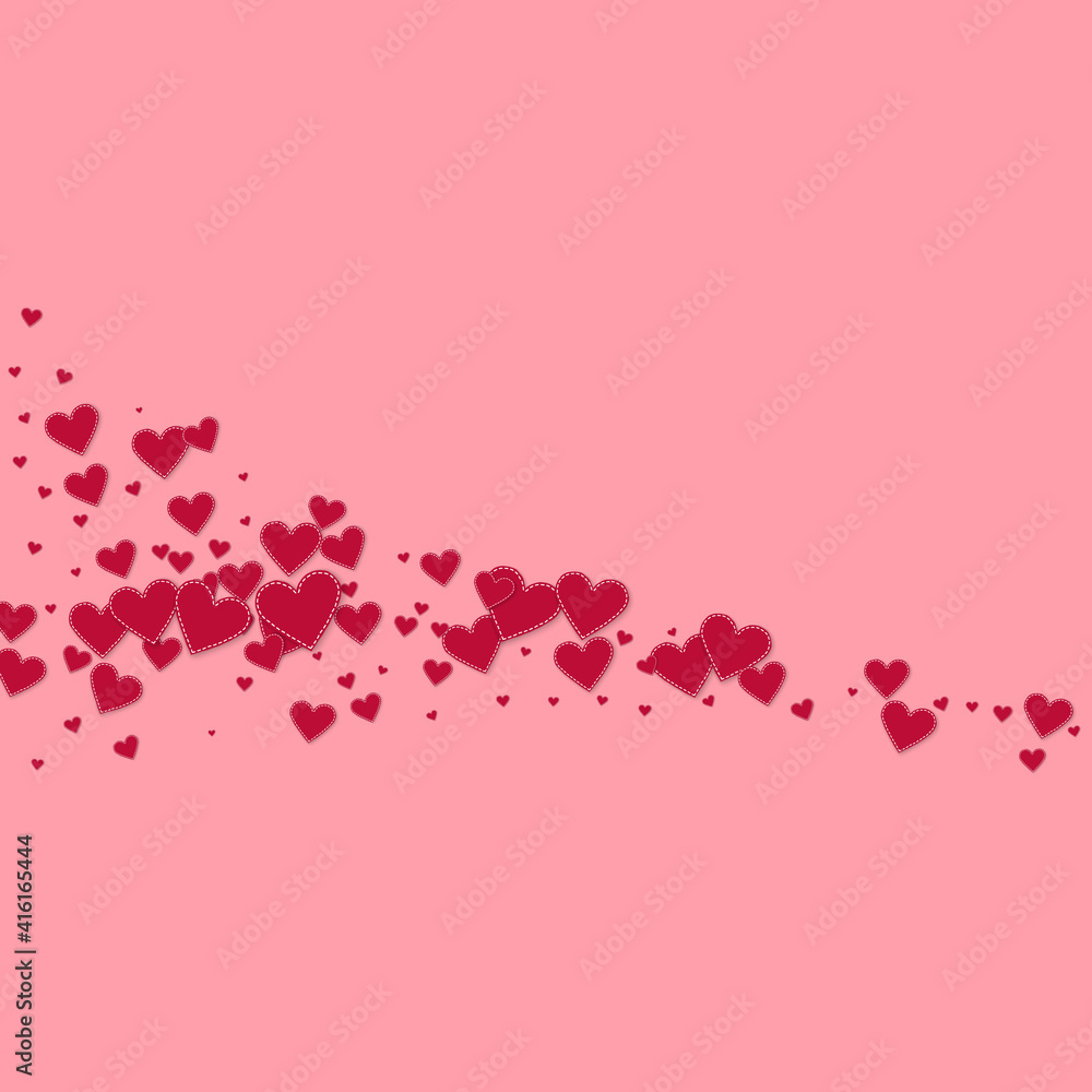Red heart love confettis. Valentine's day comet de