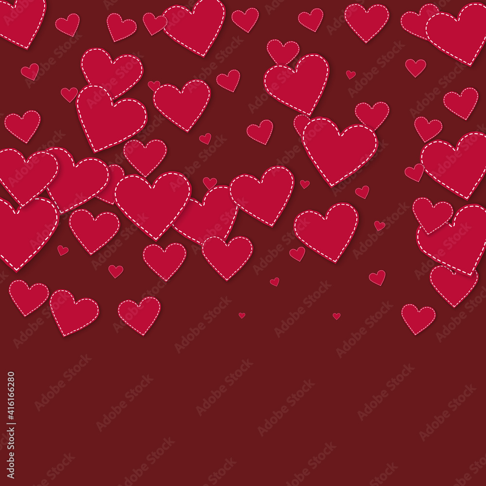 Red heart love confettis. Valentine's day gradient Red heart love confettis. Valentine's day gradient