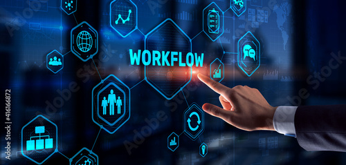 Workflow Repeatability Systematization Buisness Process. Business Technology Internet