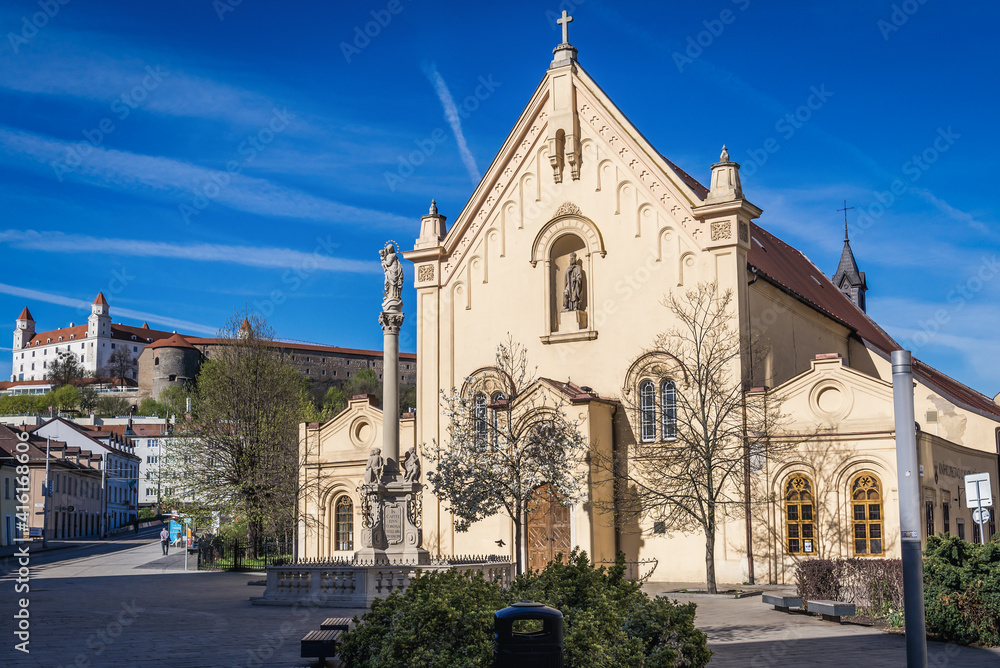 Fototapeta Exterior of Capuchin church in Bratislava capital city, Slovakia