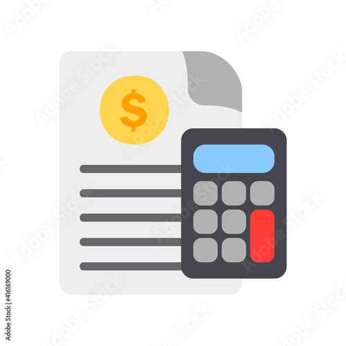 Calculator icon vector illustration in flat style about marketing and growth for any projects