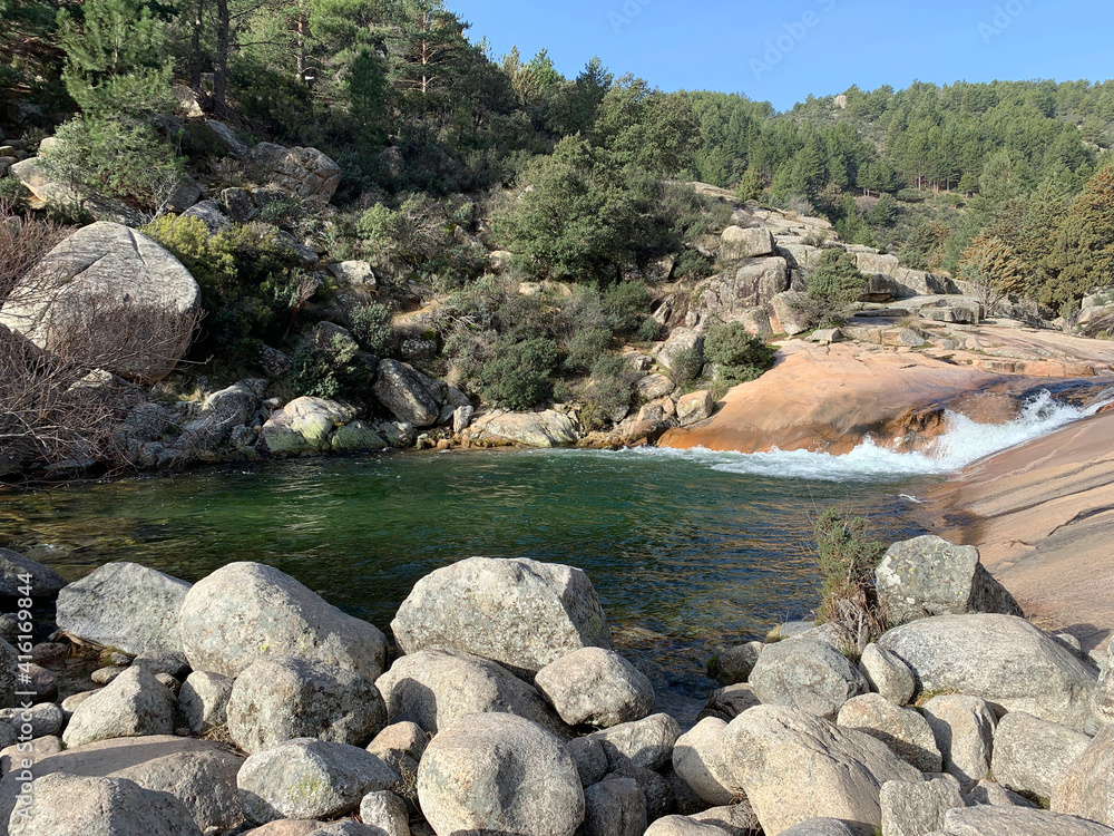 Pond in the mountain of turquoise waters Pond in the mountain of turquoise waters