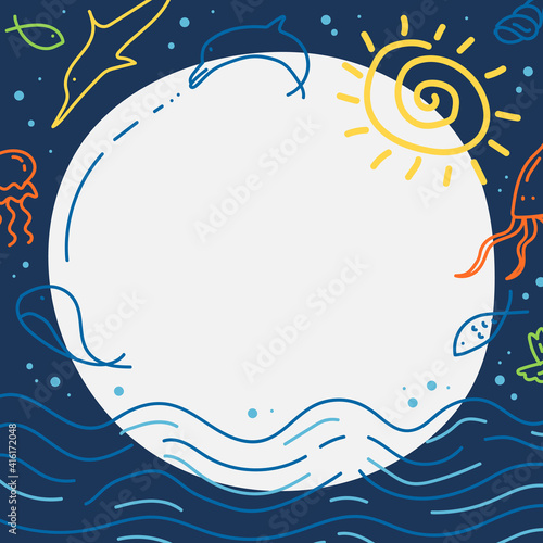 Blank Note Paper with a colorful background, ready for your message. Vector illustration.Web