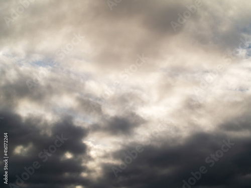 Dark and moody cloudy sky. Nature background