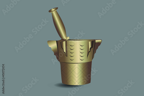 illustration vectorielle de mortier doré du mortier marocain