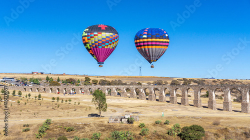 Hot air balloons in Tepotzotlan Mexico photo