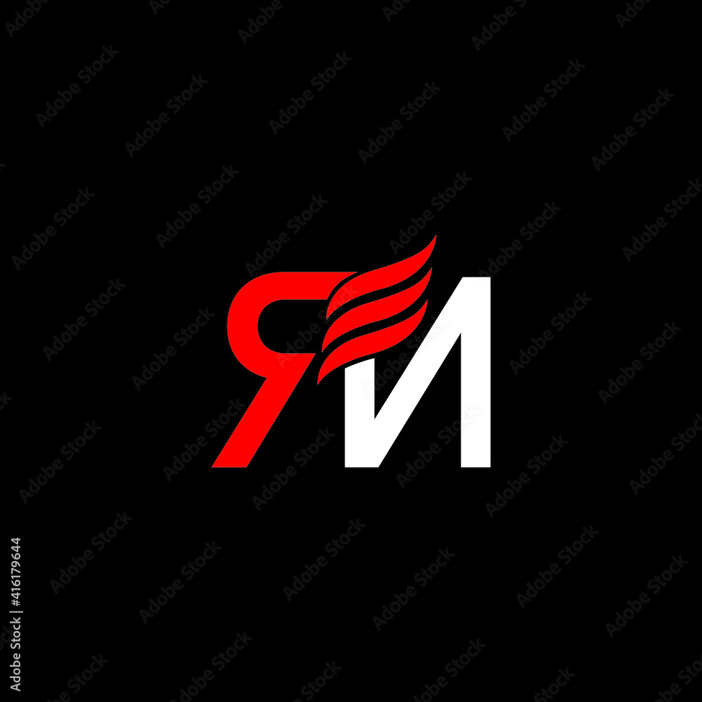 Fototapeta premium rn logo design vector icon symbol luxury modern