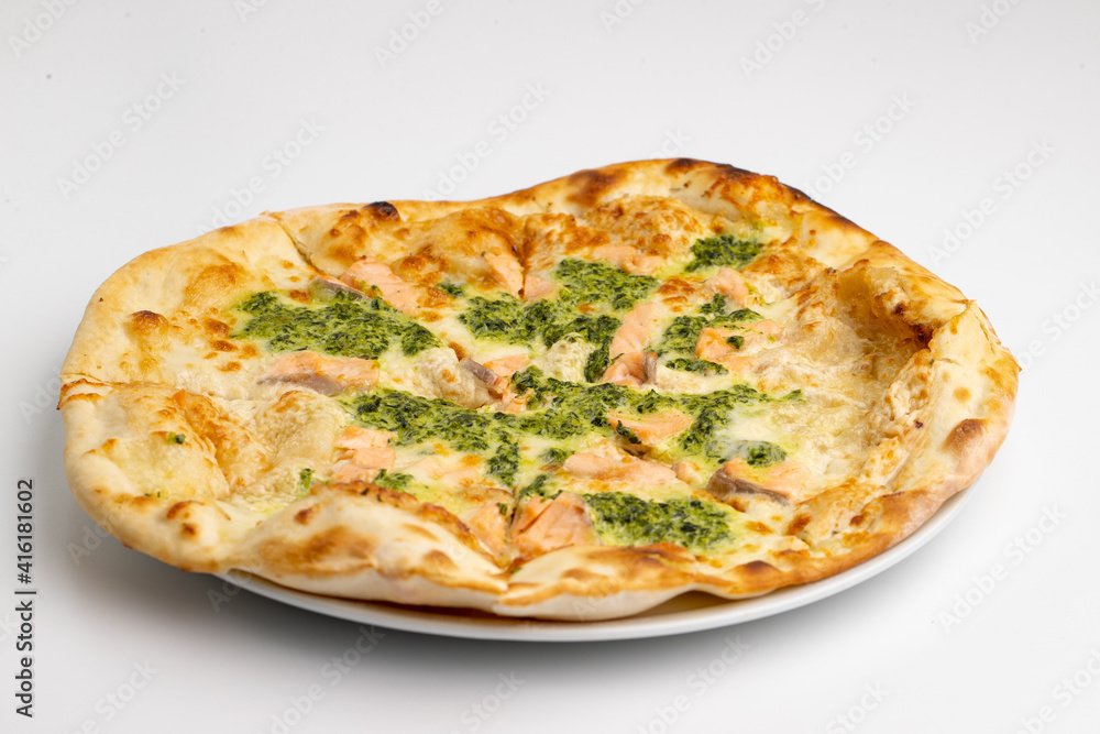pizza on a white background pizza on a white background