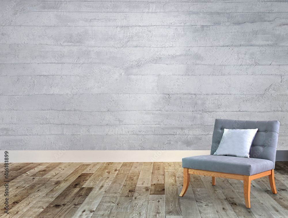 interior design with modern gray chairs and bright empty space. 3D illustration interior design with modern gray chairs and bright empty space. 3D illustration