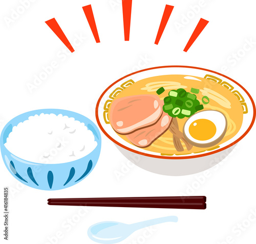 ラーメンとご飯のセット