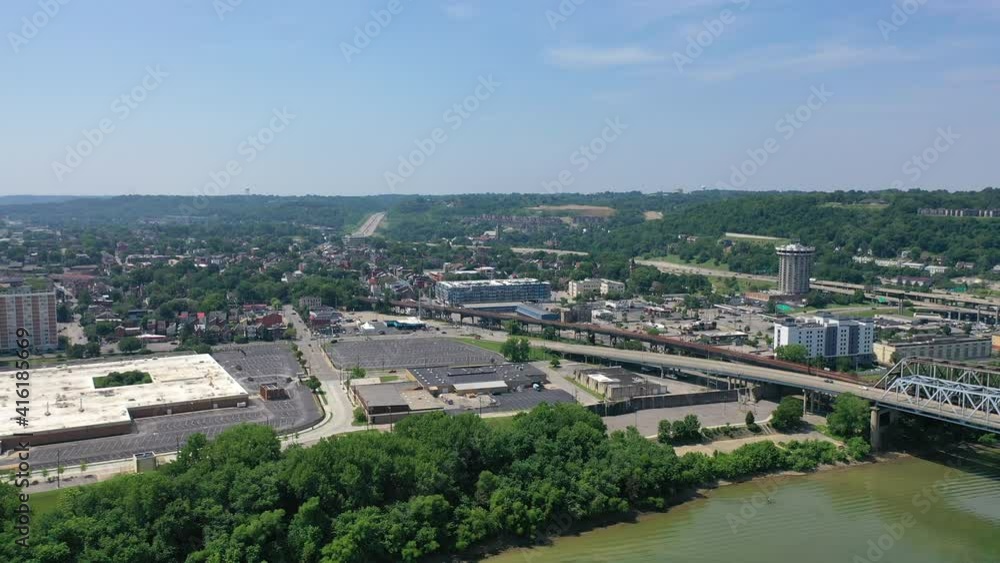 aerial Cincinnati skyline views aerial Cincinnati skyline views
