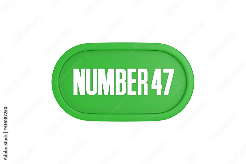 47 Number sign in green color isolated on white background, 3d render. 47 Number sign in green color isolated on white background, 3d render.