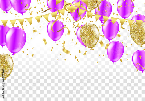 flying colorful balloons on a background  set collection of three different foreshortening