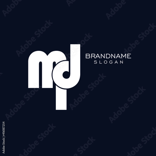 MD letter. vector logo monogram alphabet minimalist design