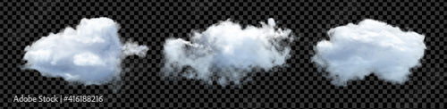 Vector clouds. Realistic fluffy cloud isolated set