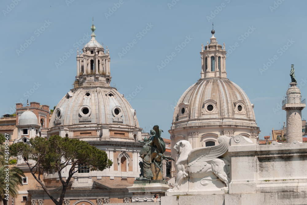 View of religious buildings in Rome