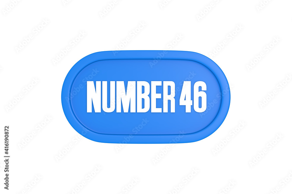 46 Number sign in light blue color isolated on white background, 3d render. 46 Number sign in light blue color isolated on white background, 3d render.