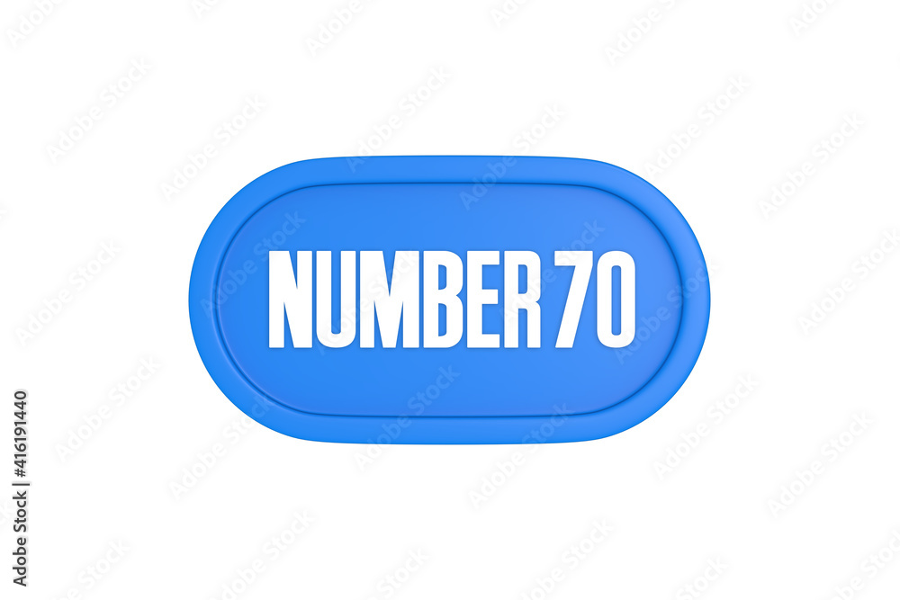 70 Number sign in light blue color isolated on white background, 3d render. 70 Number sign in light blue color isolated on white background, 3d render.