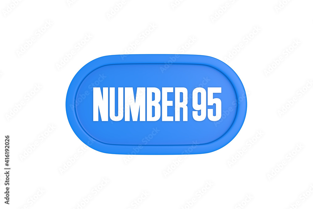 95 Number sign in light blue color isolated on white background, 3d render. 95 Number sign in light blue color isolated on white background, 3d render.