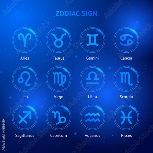 Zodiac sign icons.