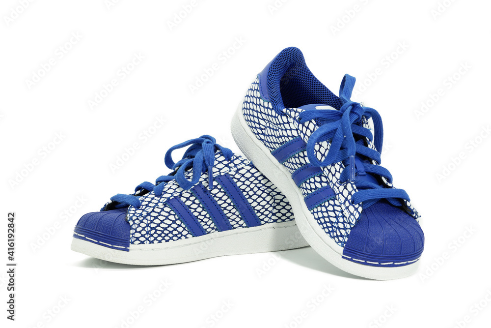 Bangkok,Thailand,Sept 9,2019-Adidas ,Three strips decoration shoes in kid  size footware on isolated white background Stock Photo | Adobe Stock