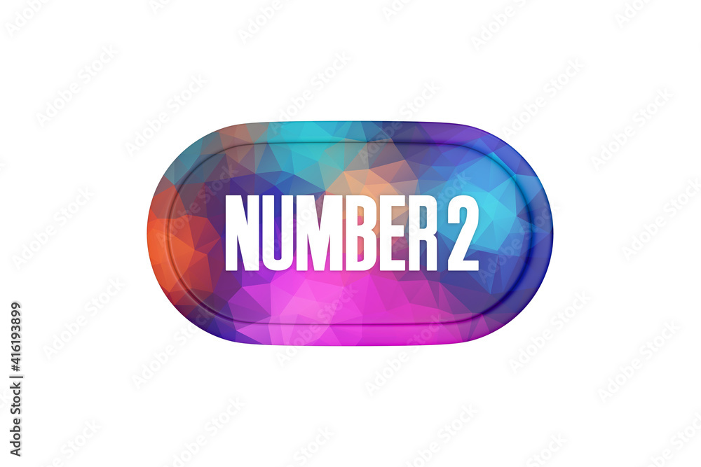 2 Number sign in multicolor isolated on white background, 3d render. 2 Number sign in multicolor isolated on white background, 3d render.