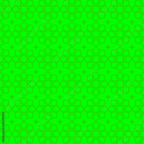 green background. Islamic pattern of a mosaic in Moroccan style.