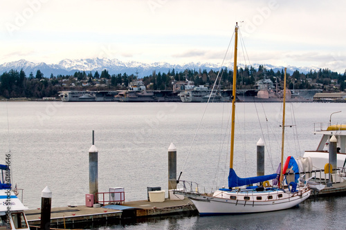 Yachts and Mothballed Aircraft Carriers photo