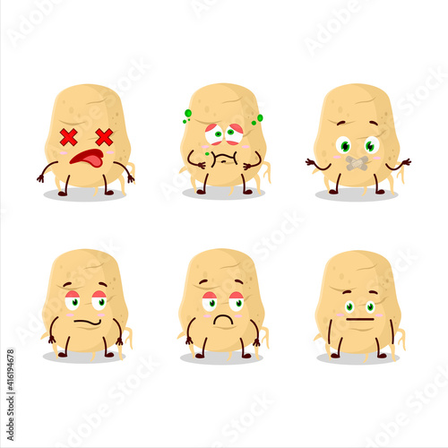 Turmeric cartoon in character with nope expression