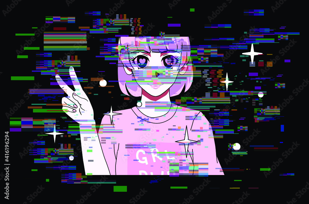 Obraz premium Trendy design with anime personage.