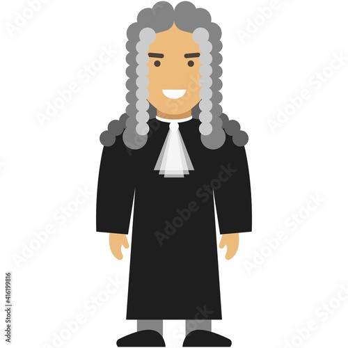 Judge flat vector icon isolated on white background