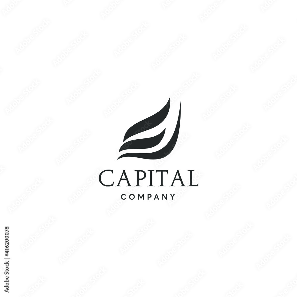 abstract logo silhouette for financial and capital company, vector eps 10 download