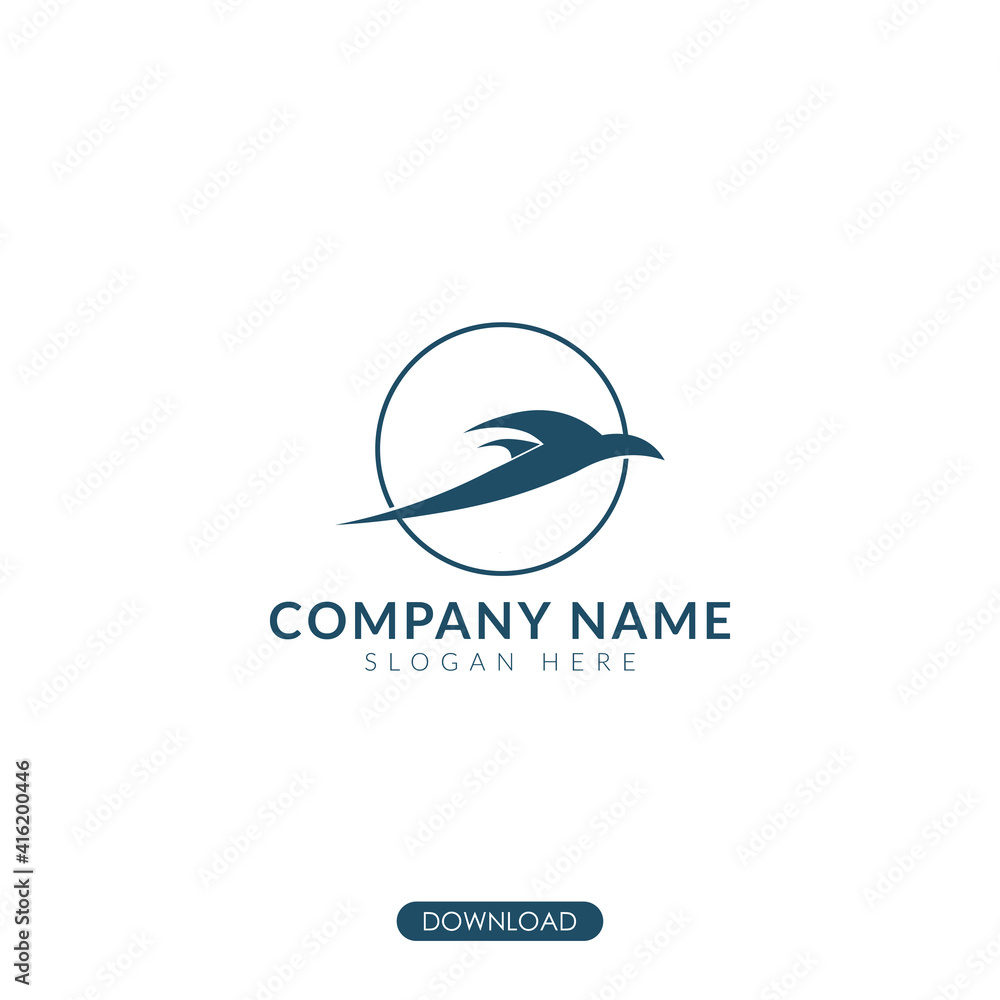 fast flying bird logo design. speed acceleration concept. suitable for print fast flying bird logo design. speed acceleration concept. suitable for print