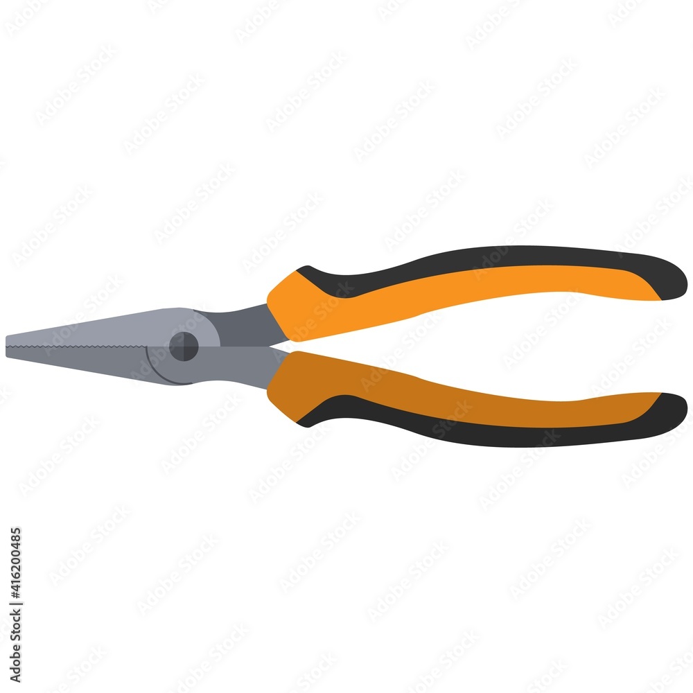 Thing pliers vector flat icon isolated on white Thing pliers vector flat icon isolated on white