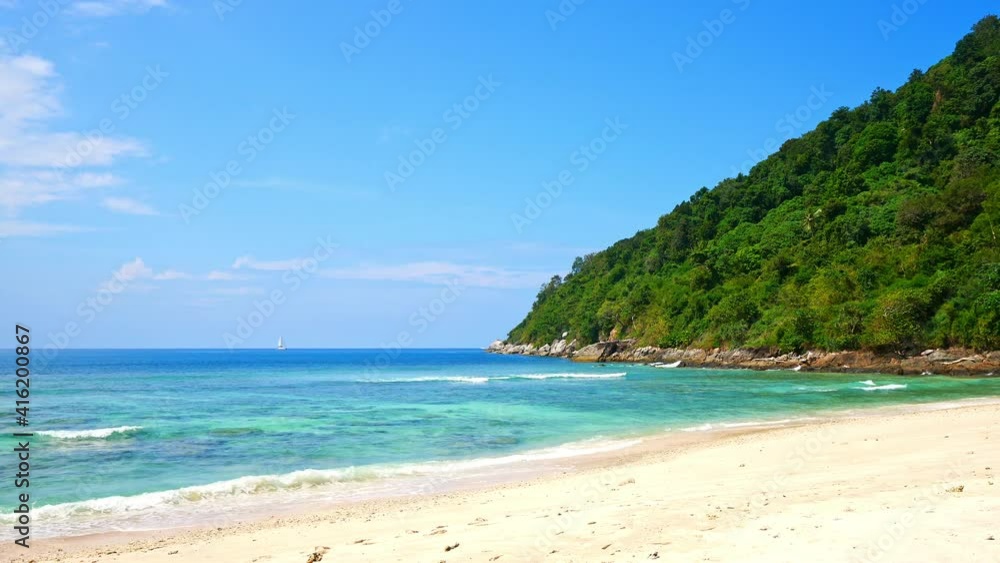 Tropical beautiful landscape of sea ocean around sand with white cloud blue sky for nature background
Tropical beautiful landscape of sea ocean around sand with white cloud blue sky for nature background