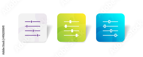 preset tuning pixel perfect icon set bundle in line, solid, glyph, 3d gradient style