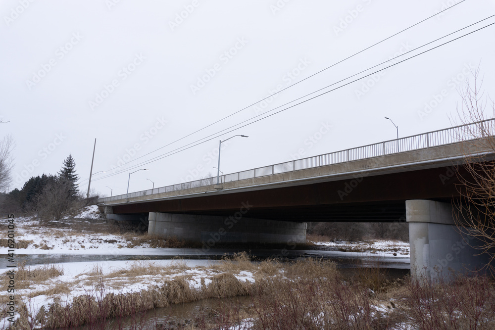 Bridge over river in streetsville  - Mississauga Canada - 2021-02-14