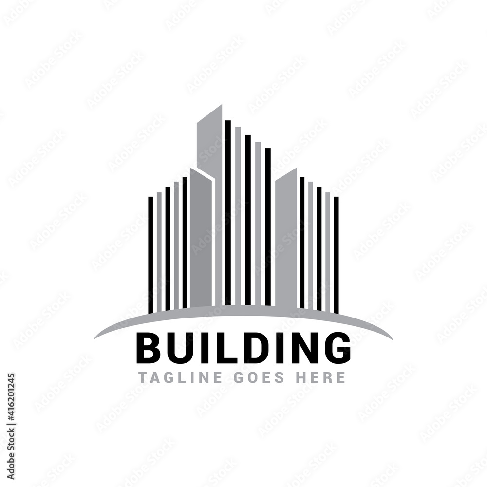 blue building construction logo vector template