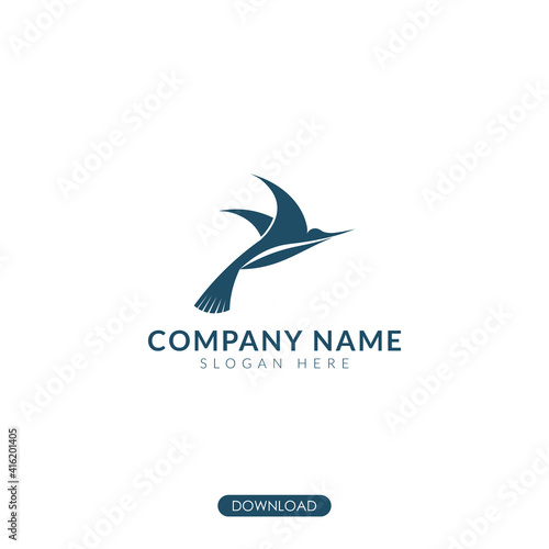 bird logo simple illustration. animal vector logo