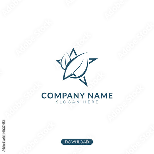 Free Download leaves with star logo. vector illustration - GFXLoad