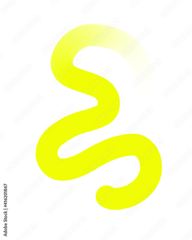 Yellow Hand-Drawn Line - Wavy Gradient With Transparent Background